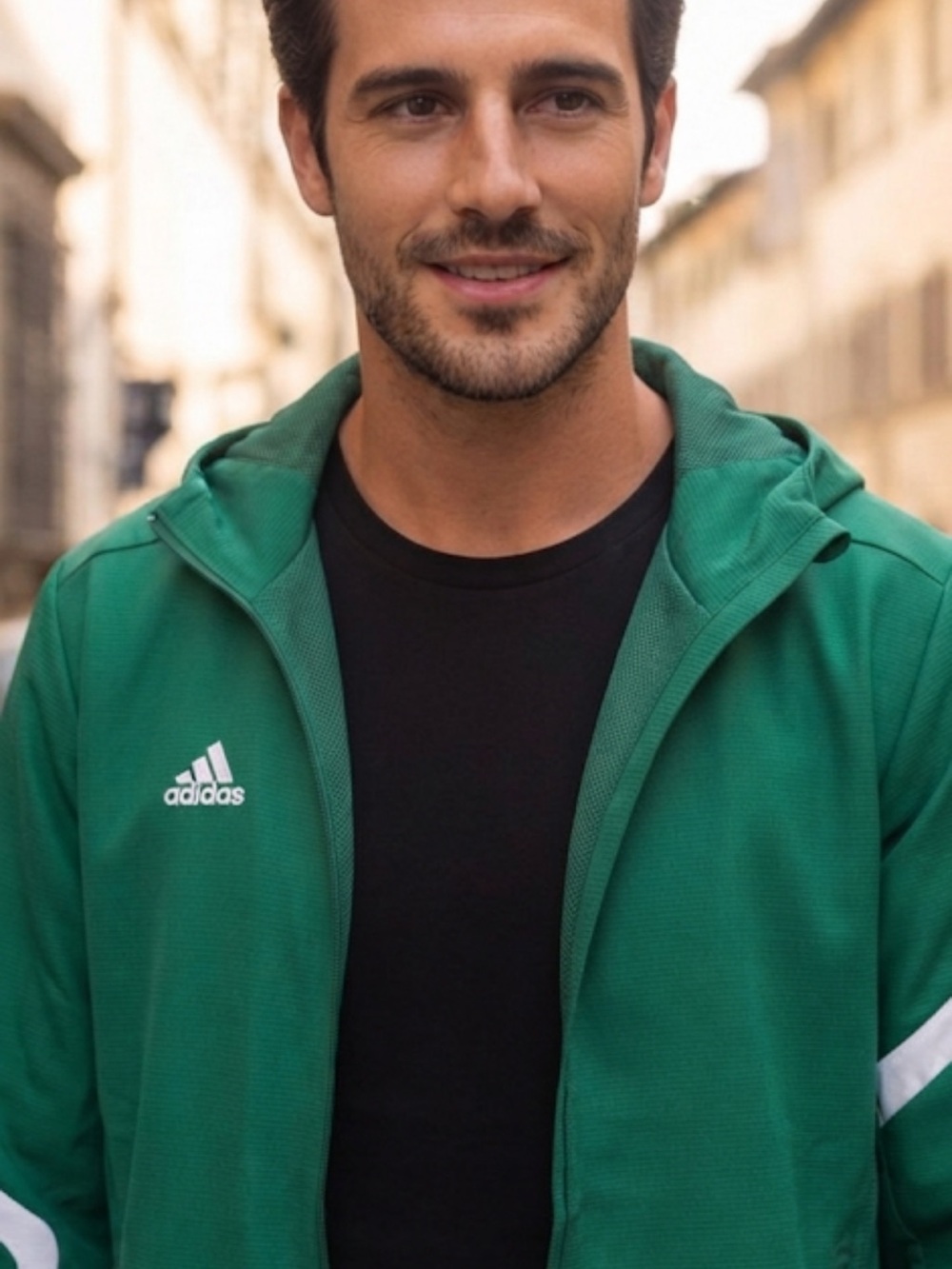 adidas Green Performance Jacket with White Logo